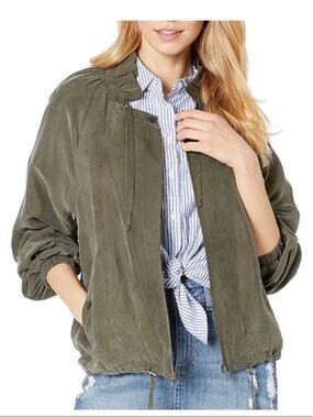 1. STATE Olive Green Lightweight Bomber Jacket